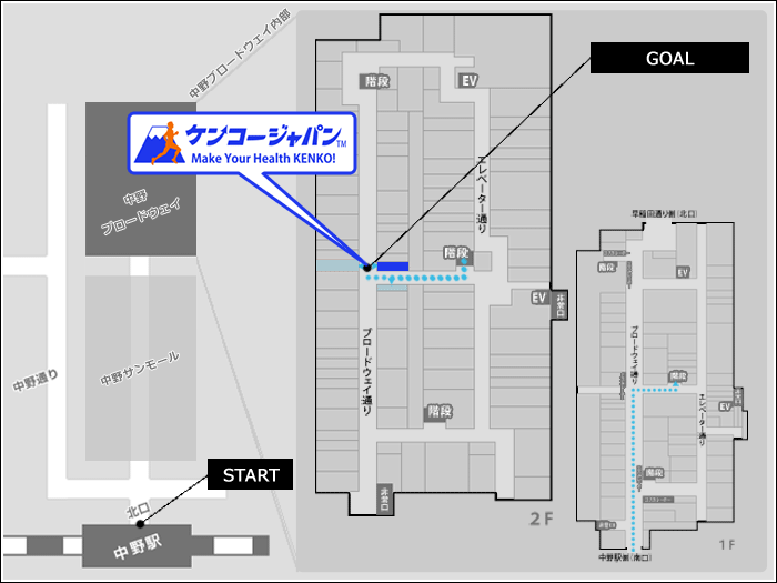 中野駅からケンコージャパンへの行き方